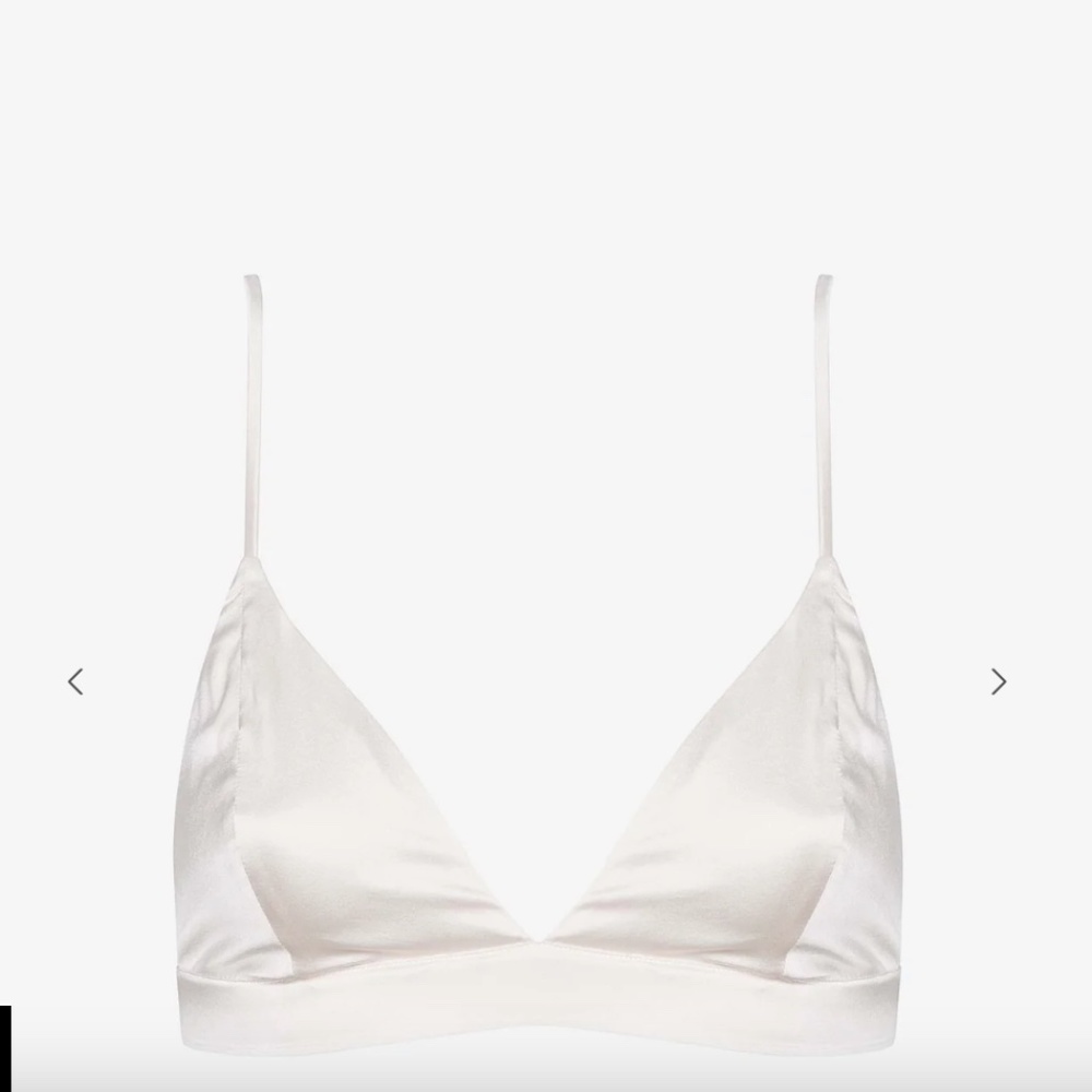 Ser.o.ya Iris Satin Bralette Crop Top Pearl Ivory White sz S